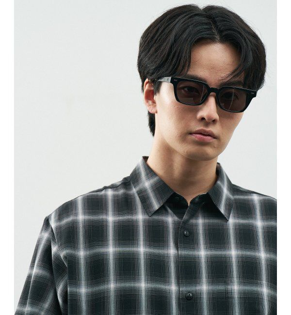  「Zoff｜STUDIO SEVEN｜ウェリントン型 サングラス 横長｜太縁フレーム｜カラーレンズ｜紫外線防止 UVカット」|サングラス|