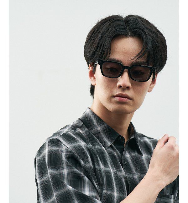  「Zoff｜STUDIO SEVEN｜ウェリントン型 サングラス 横長｜太縁フレーム｜カラーレンズ｜紫外線防止 UVカット」|サングラス|