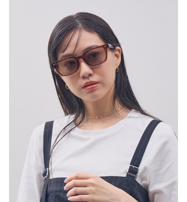  「Zoff｜STUDIO SEVEN｜ウェリントン型 サングラス 横長｜太縁フレーム｜カラーレンズ｜紫外線防止 UVカット」|サングラス|