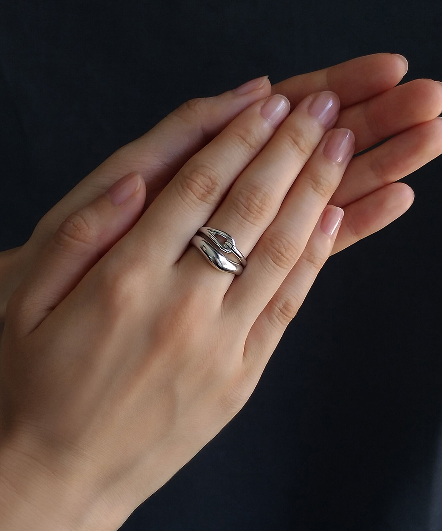  「silver925 ミドルボリューム カーブリング (ニッケルフリー)」|リング|