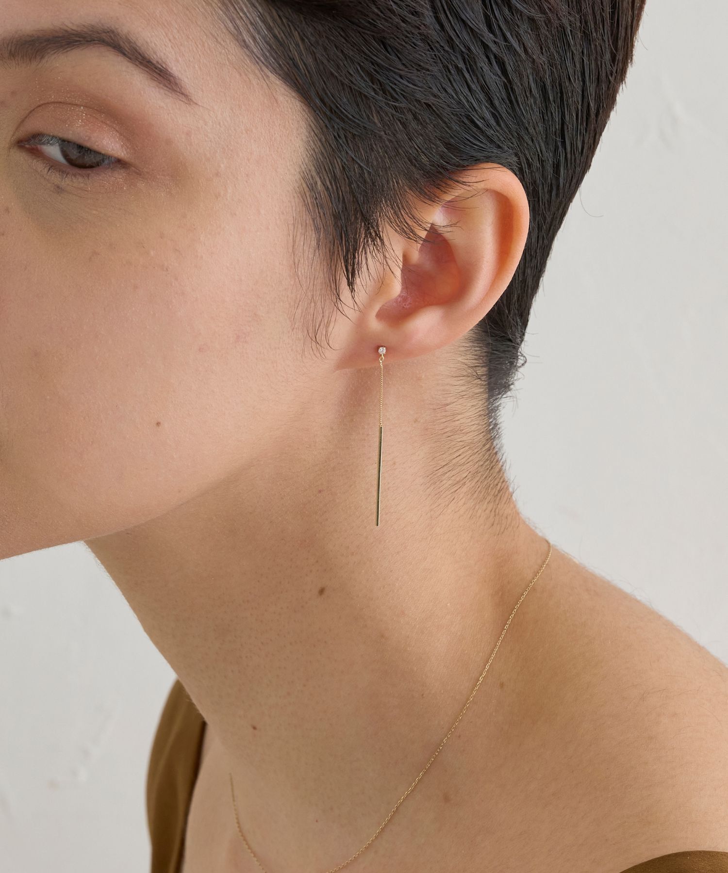 JUPITER「【K10】スウィングバー＆ダイヤモンドピアス」|ピアス|
