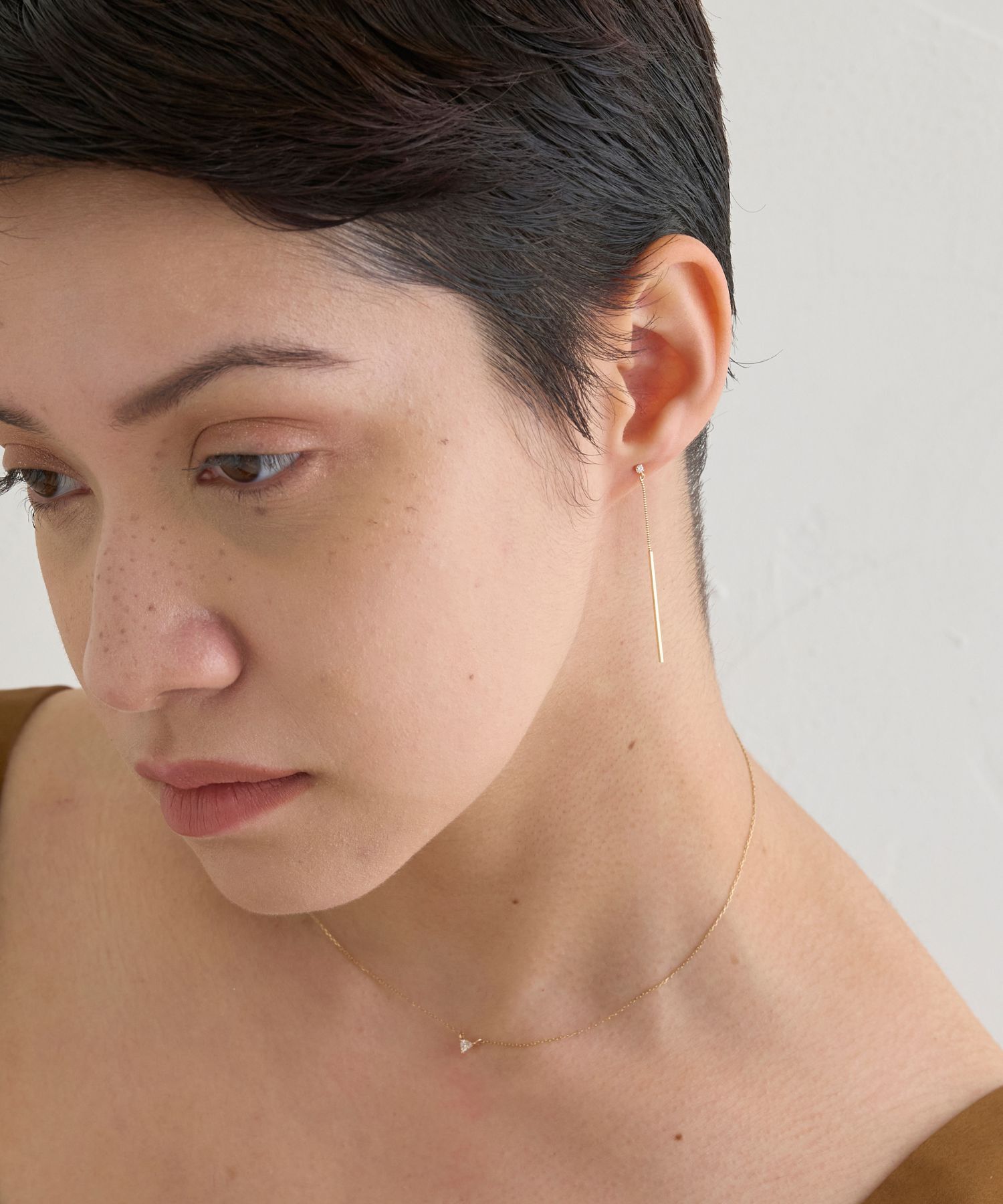 JUPITER「【K10】スウィングバー＆ダイヤモンドピアス」|ピアス|