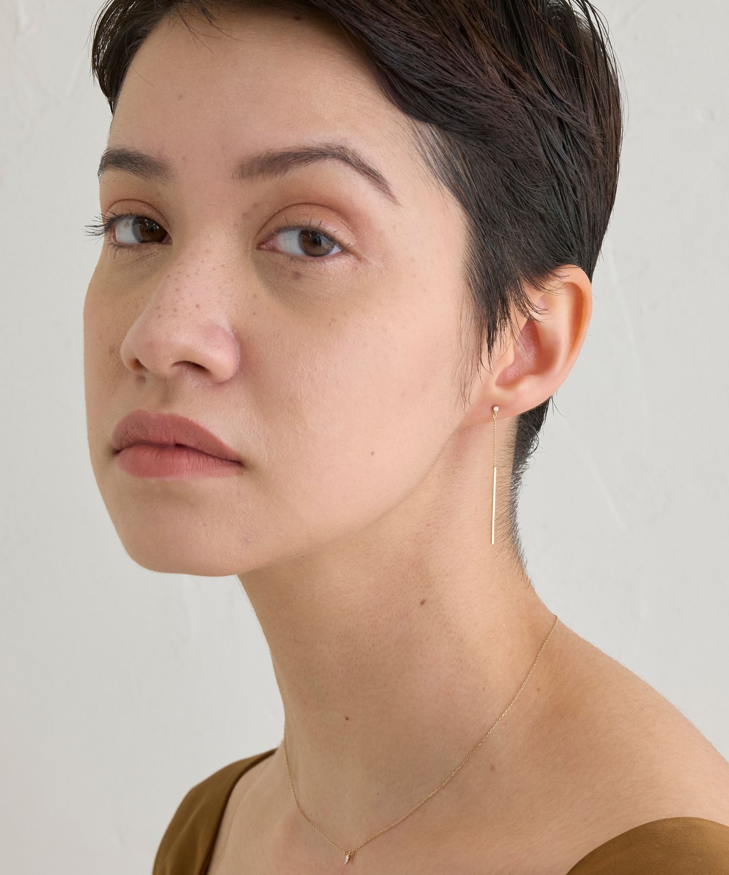 JUPITER「【K10】スウィングバー＆ダイヤモンドピアス」|ピアス|