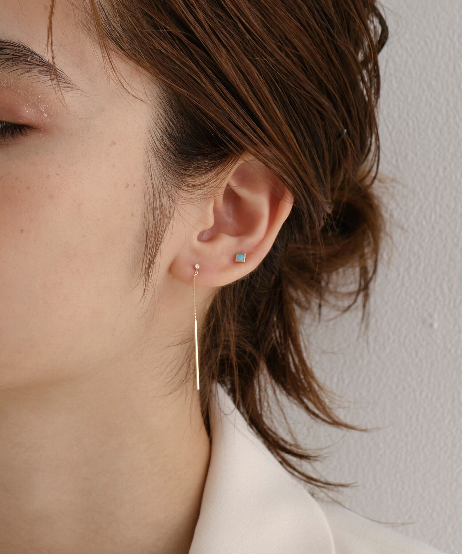 JUPITER「【K10】スウィングバー＆ダイヤモンドピアス」|ピアス|