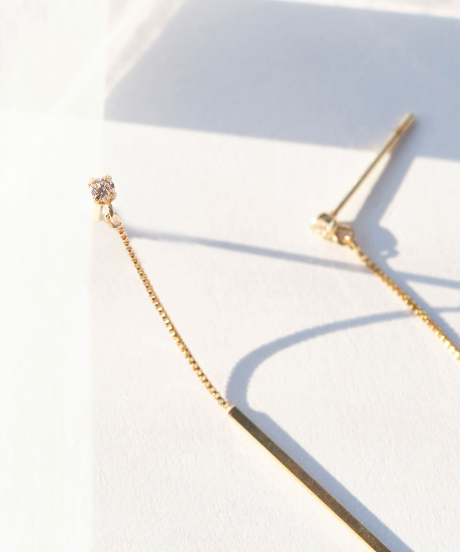 JUPITER「【K10】スウィングバー＆ダイヤモンドピアス」|ピアス|