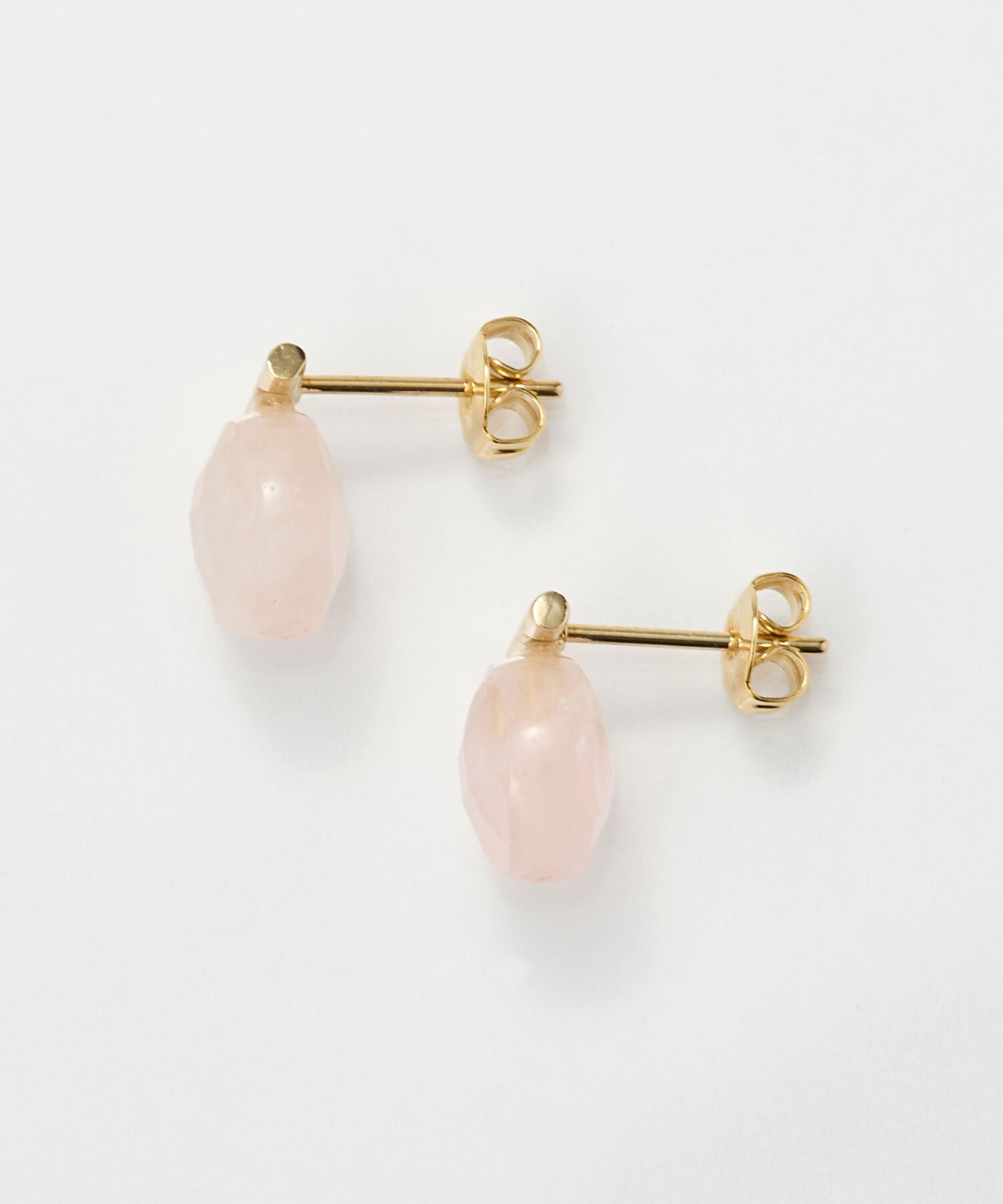 Phoebe「【金属アレルギー対応】パワーストーンバーピアス　ローズクォーツ/天然石」|ピアス|