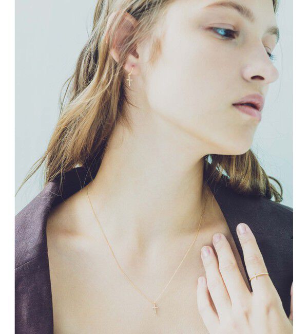 ete「K18YG クロス ダイヤモンド ネックレス」|ネックレス|