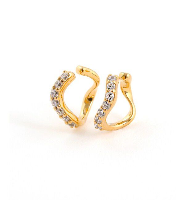 Jouete「ダブルフェイス イヤリング ジルコニア」|イヤリング|イエローゴールド