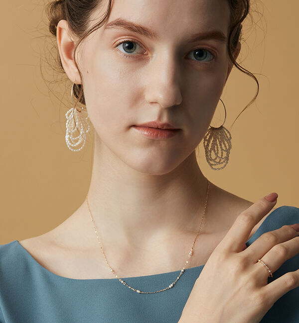 agete「K10パールネックレス」|ネックレス|