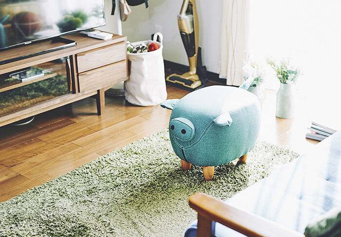 BACKYARD FAMILY「アニマル スツール 楽天 ぶたモチーフ スティーブ オットマン En Fance EF-ST01」|その他|