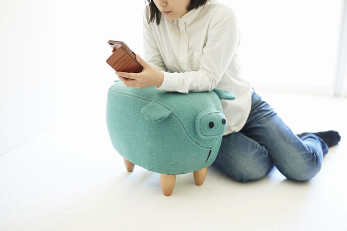 BACKYARD FAMILY「アニマル スツール 楽天 ぶたモチーフ スティーブ オットマン En Fance EF-ST01」|その他|