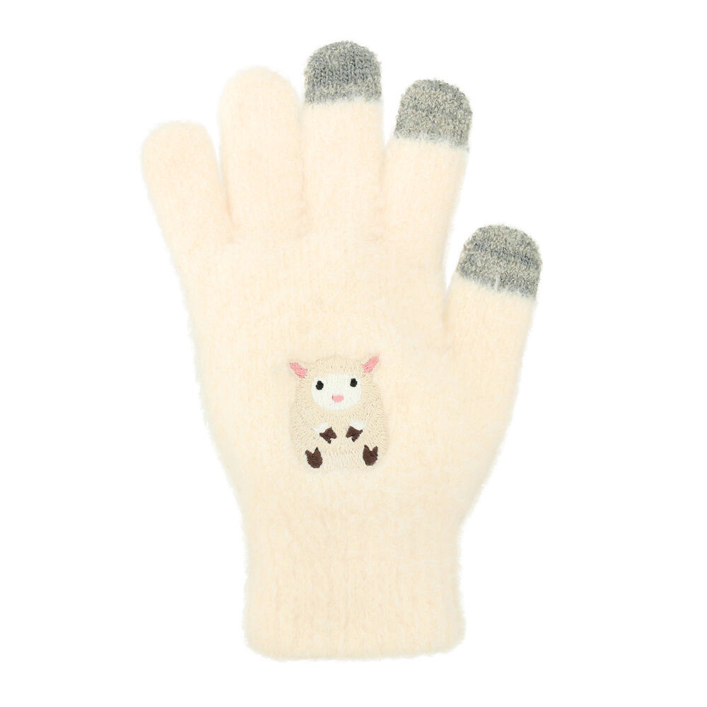 BACKYARD FAMILY「スマホ 手袋 レディース 通販 スマホ対応手袋 おしゃれ かわいい アニマル 防寒 フリーサイズ」|手袋|ホワイト2