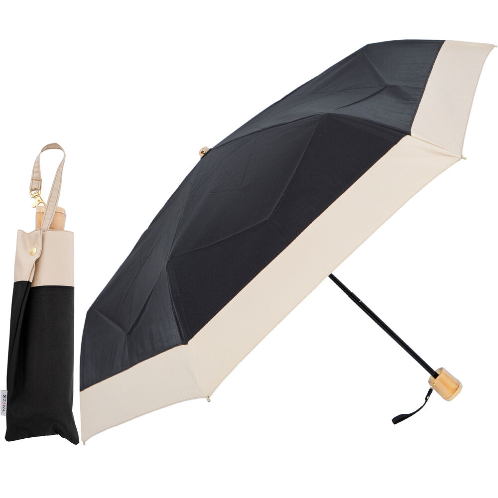 BACKYARD FAMILY「KIZAWA 日傘 UVカット 100 通販 折りたたみ傘 形状安定 折り畳み傘 折りたたみ日傘」|傘|ブラック1