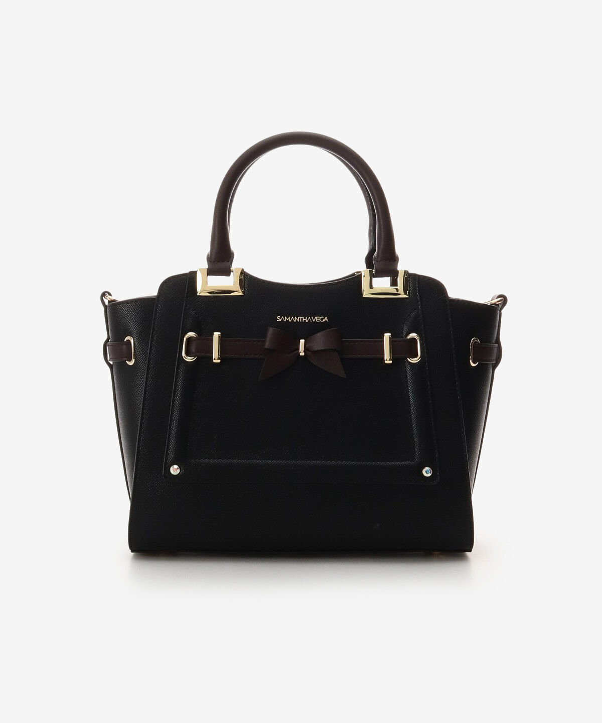 Samantha Vega「リボンモチーフハンドバッグ」|ハンドバッグ|ブラック