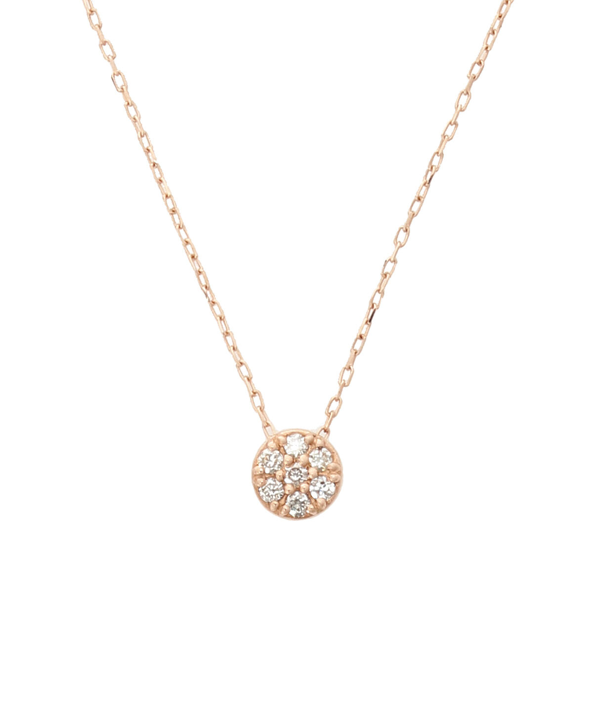 newme by Samantha Thavasa「K10 PG ラウンド ダイヤモンドパヴェネックレス」|ネックレス|K10 PG