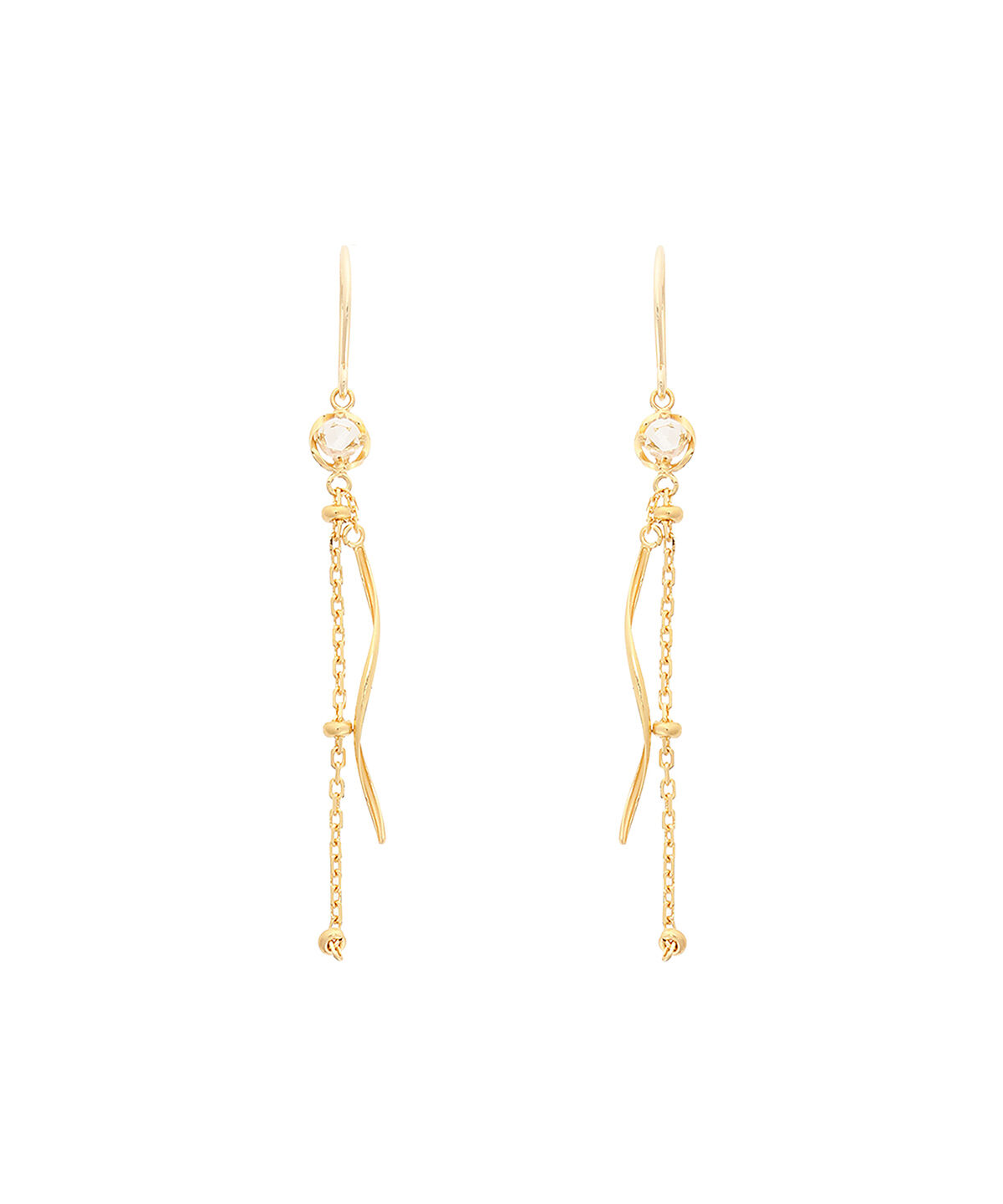 newme by Samantha Thavasa「ホワイトトパーズ ロングチェーンピアス」|ピアス|