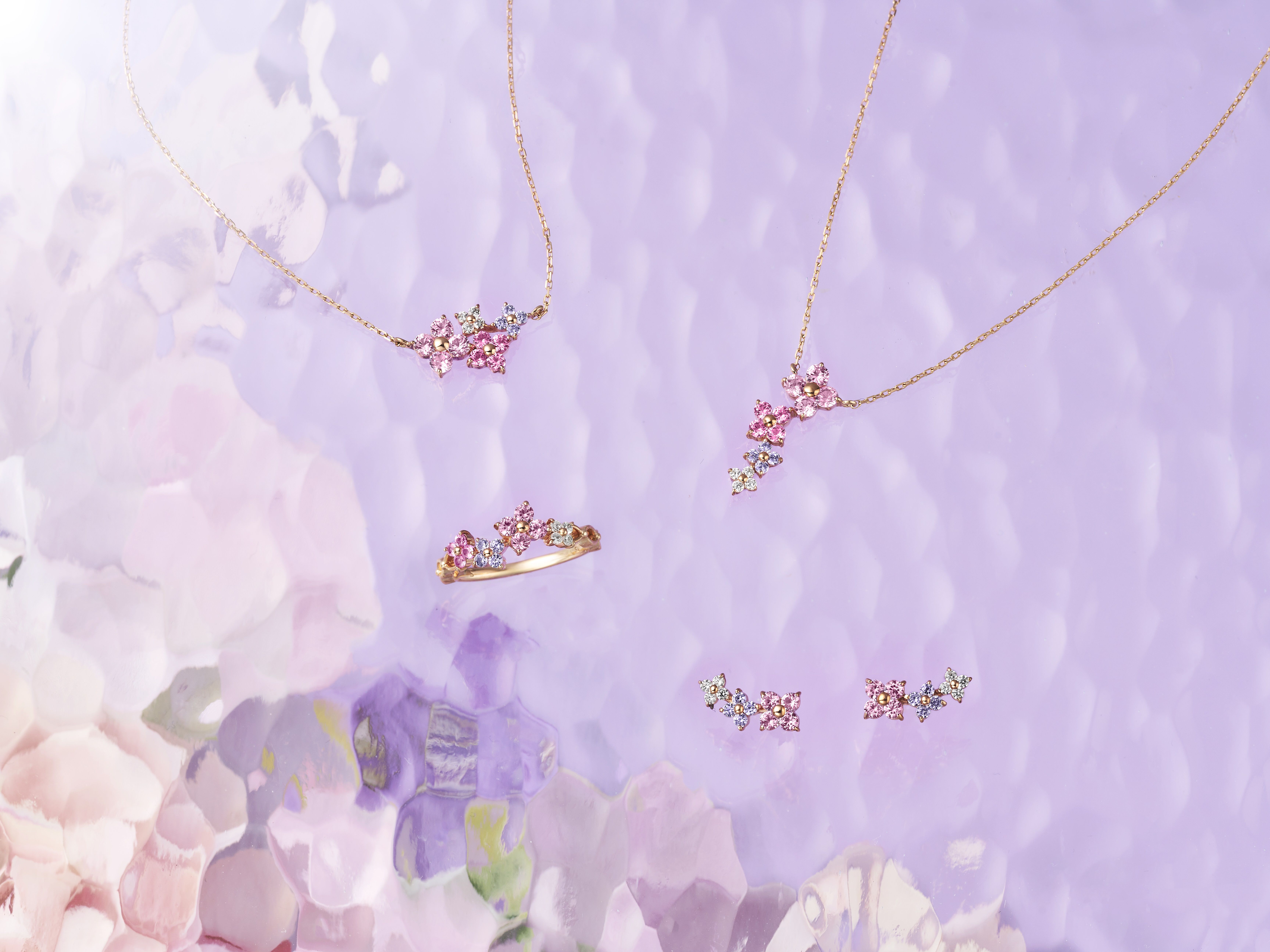 Samantha Tiara「フラワーモチーフバンド　グラデーション ピアス」|ピアス|