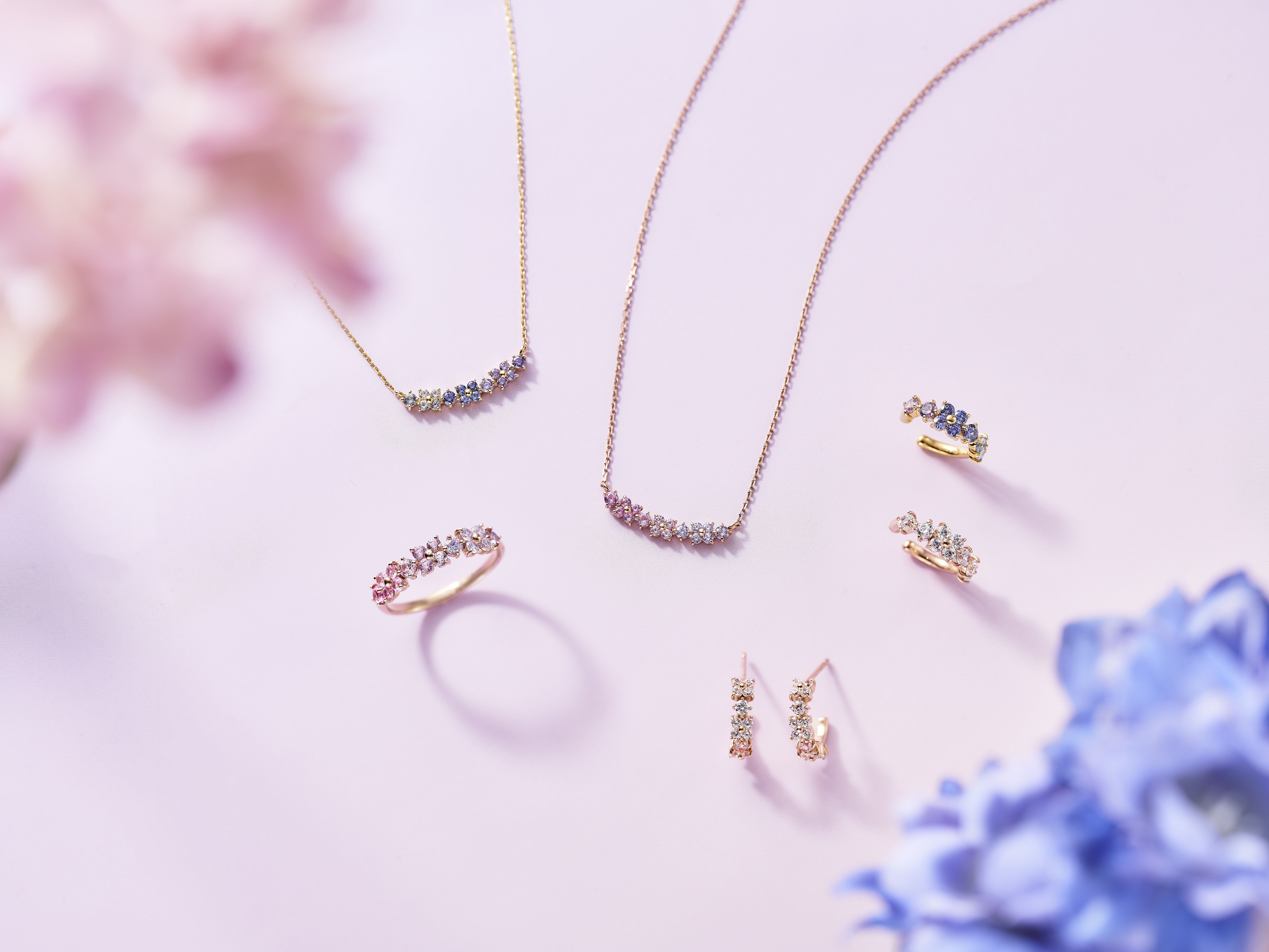 Samantha Tiara「フラワーモチーフバンド　ピアス(クリア)」|ピアス|