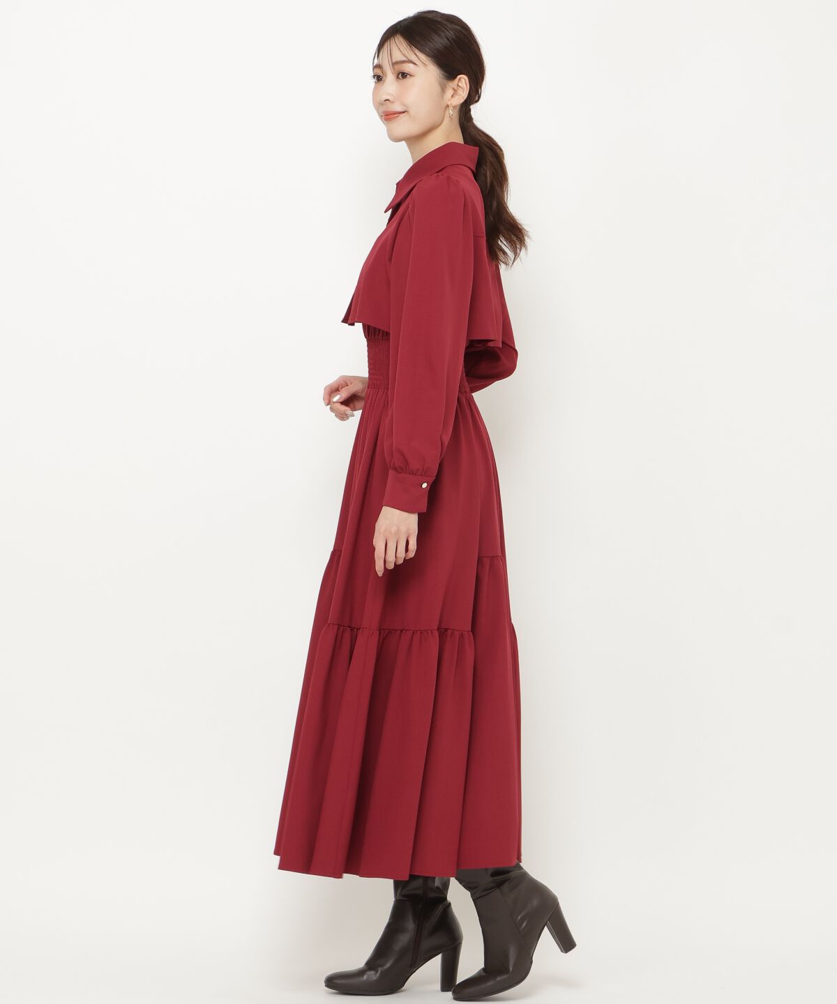 アンドクチュール「シャツレイヤード裾切替ワンピース」|ワンピース|