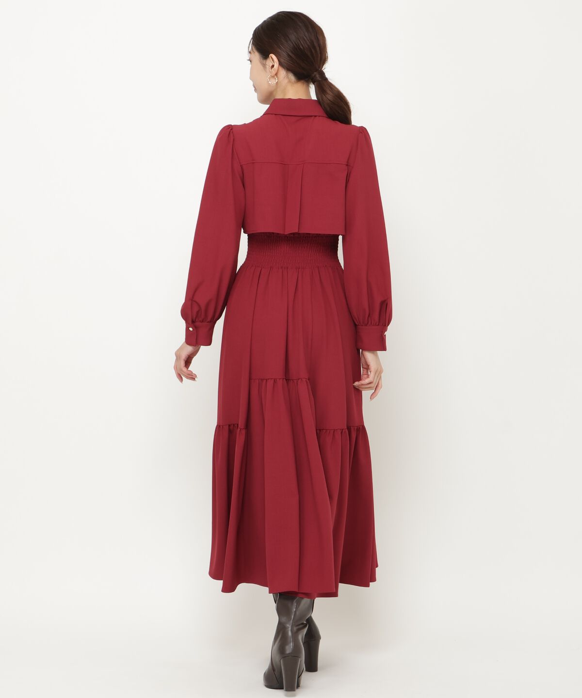 アンドクチュール「シャツレイヤード裾切替ワンピース」|ワンピース|