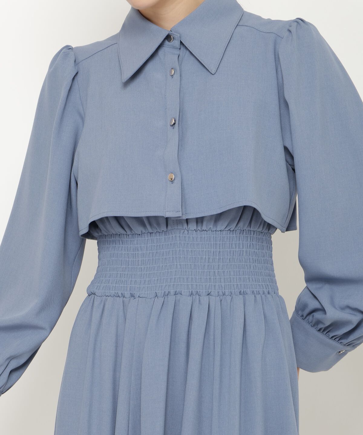 アンドクチュール「シャツレイヤード裾切替ワンピース」|ワンピース|