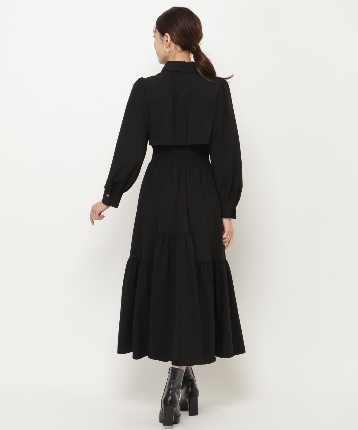 アンドクチュール「シャツレイヤード裾切替ワンピース」|ワンピース|