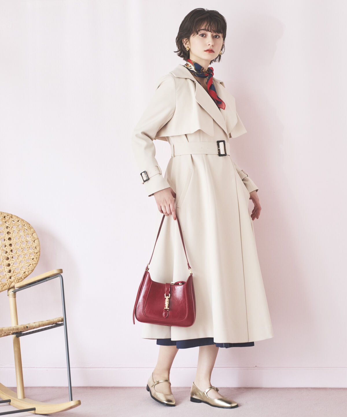 アンドクチュール「ミニマルムードトレンチコート」|トレンチコート|