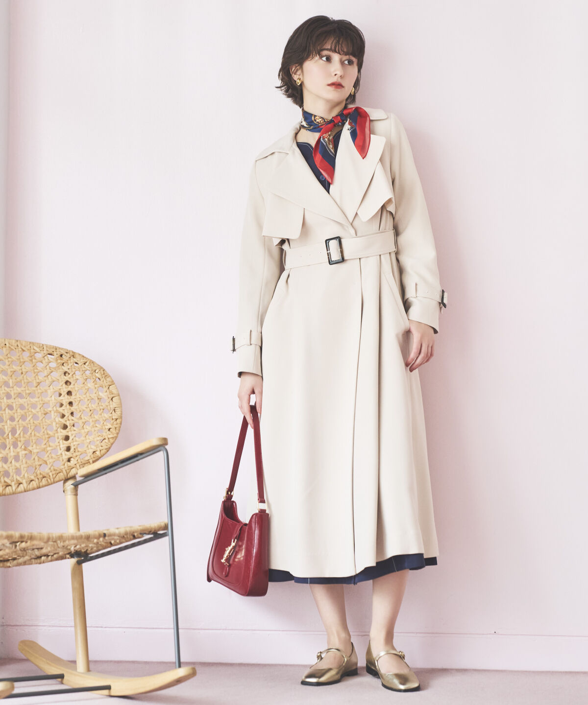 アンドクチュール「ミニマルムードトレンチコート」|トレンチコート|