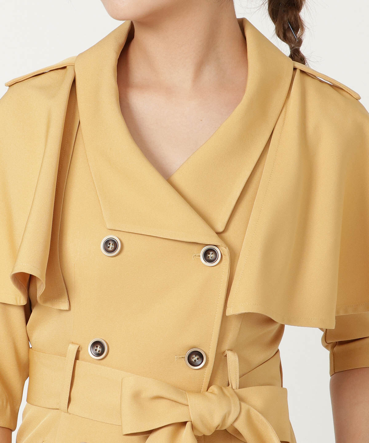 REDYAZEL「トレンチケープデザイン5分丈ワンピース」|ワンピース|