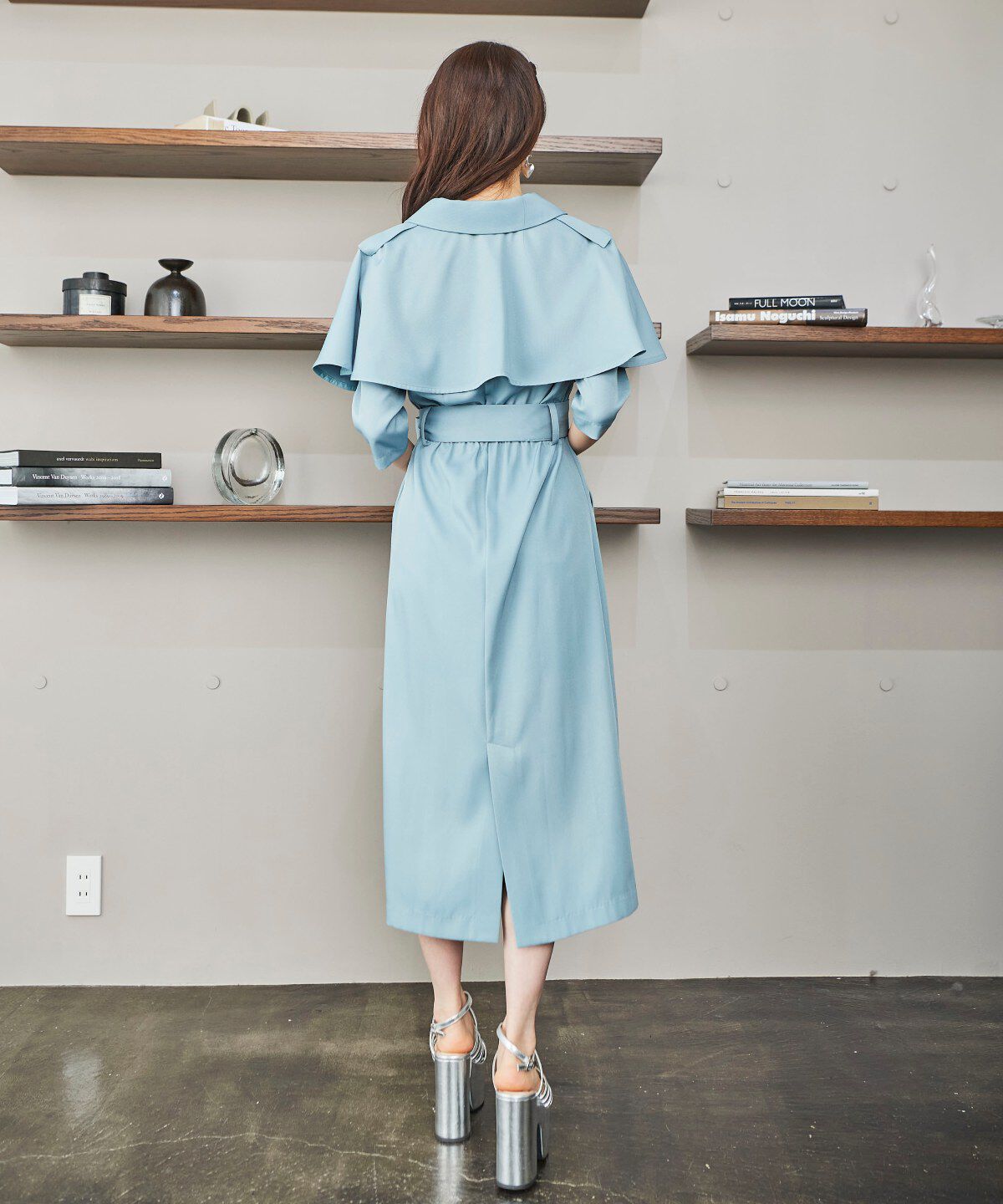 REDYAZEL「トレンチケープデザイン5分丈ワンピース」|ワンピース|