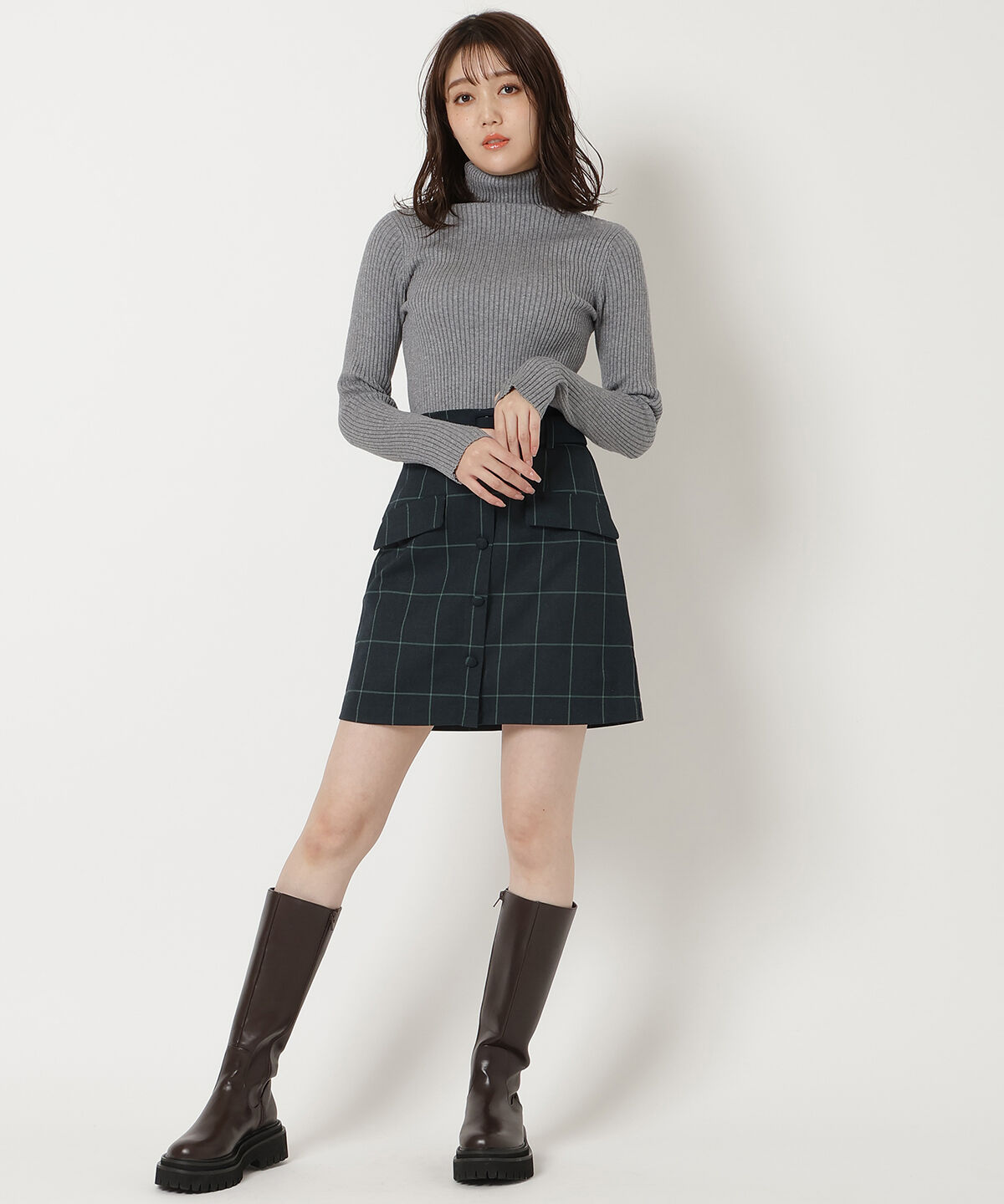 REDYAZEL「フィンガーホールタートルネックニット」|ニット・セーター|