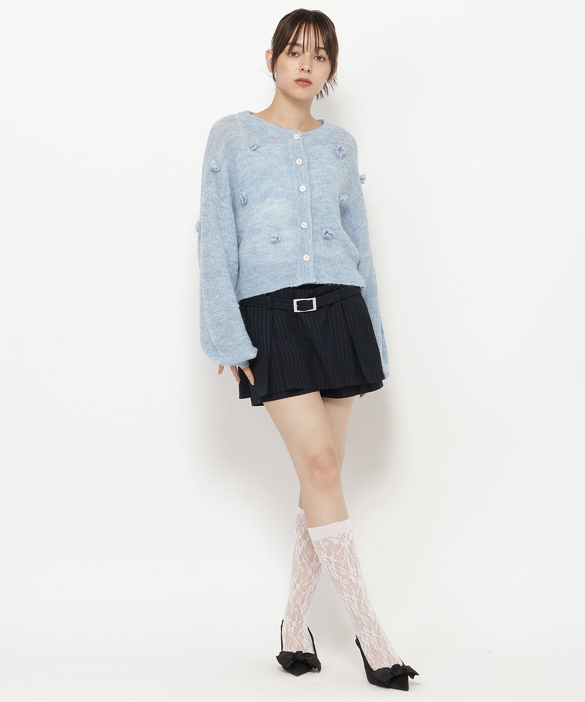 REDYAZEL「レイヤードデザインベルティッドショートパンツ」|キュロット|