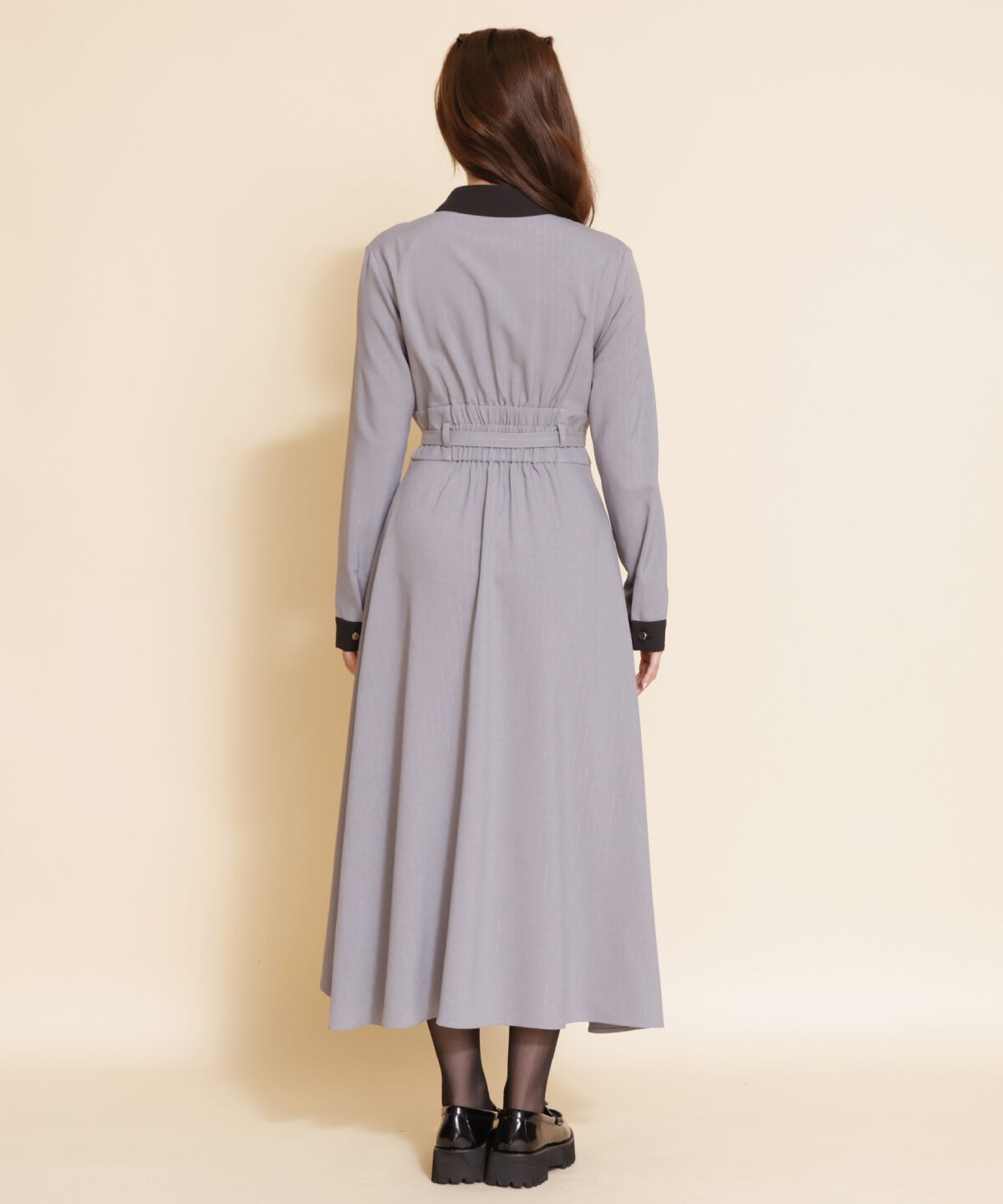 REDYAZEL「バイカラーフレアシャツワンピース」|ワンピース|