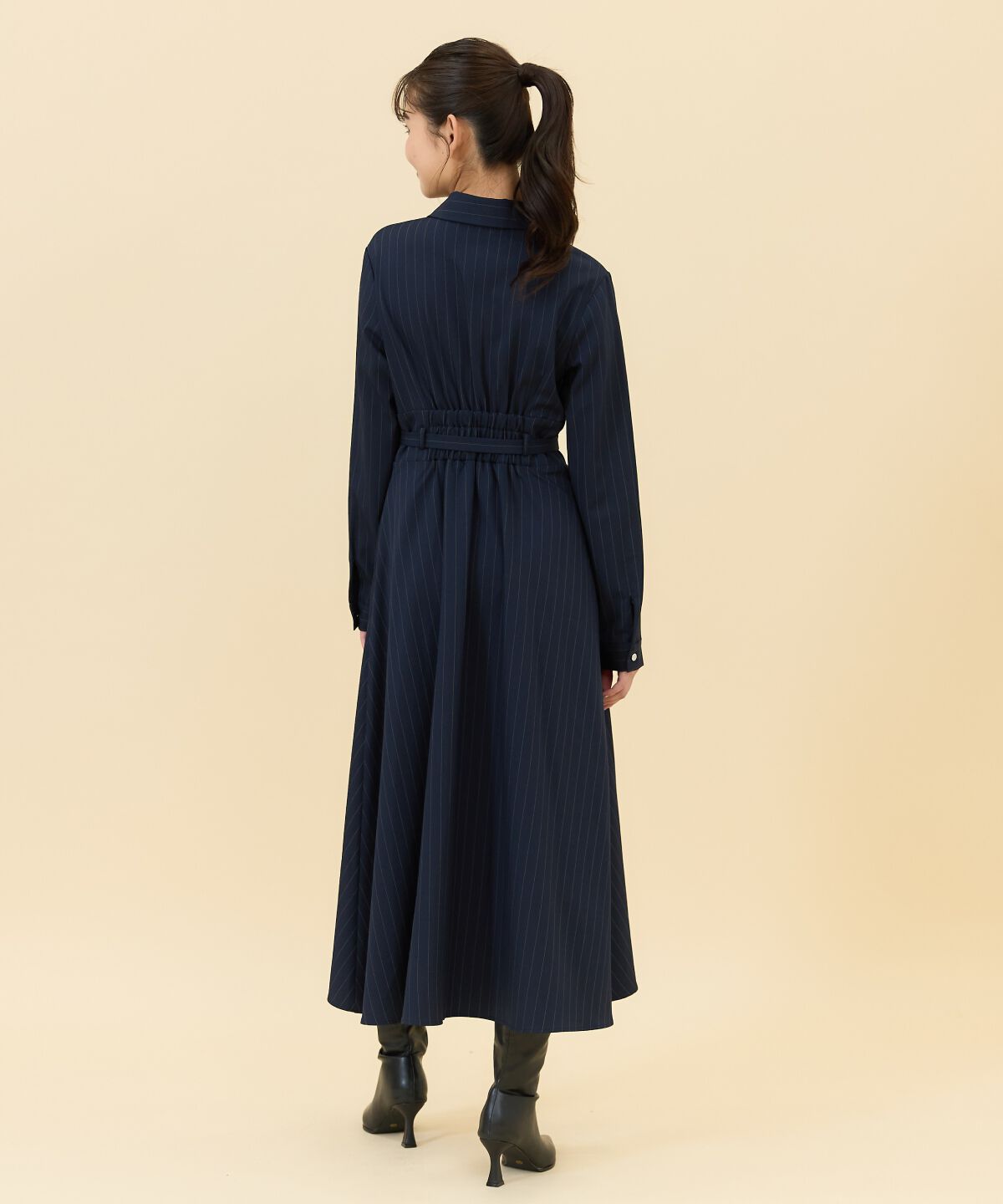 REDYAZEL「シャドーラメストライプシャツワンピース」|ワンピース|