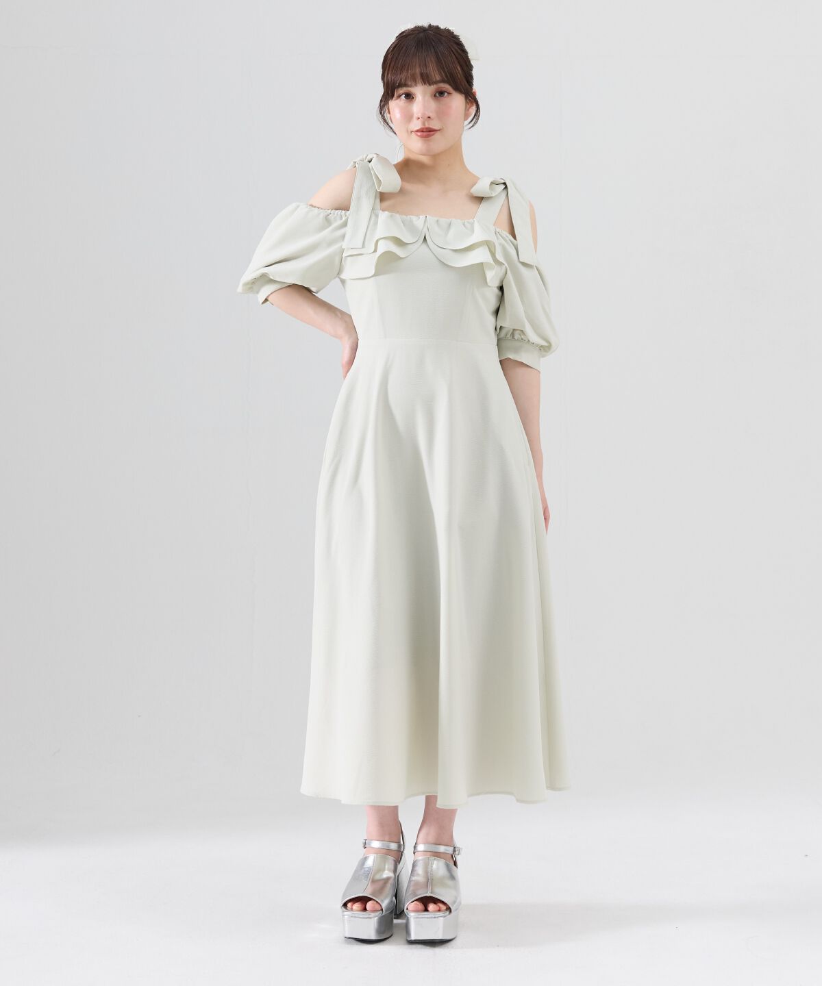 REDYAZEL「ショルダーリボンオフショルワンピース」|ワンピース|