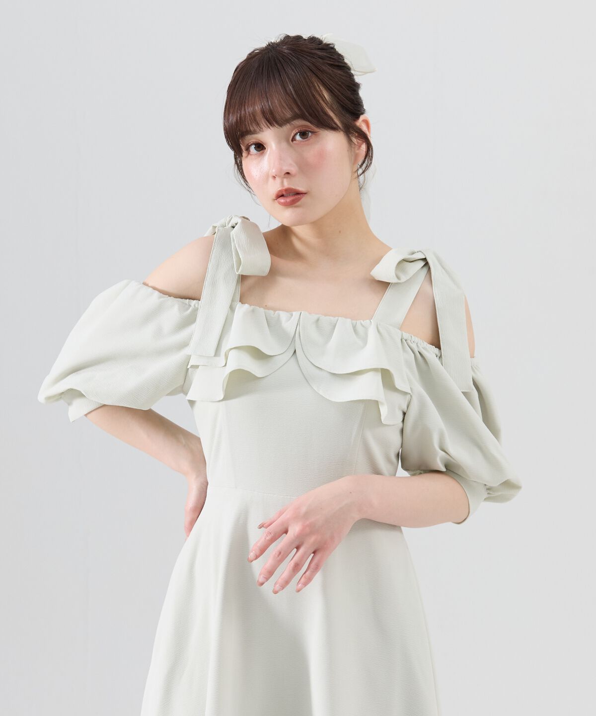 REDYAZEL「ショルダーリボンオフショルワンピース」|ワンピース|
