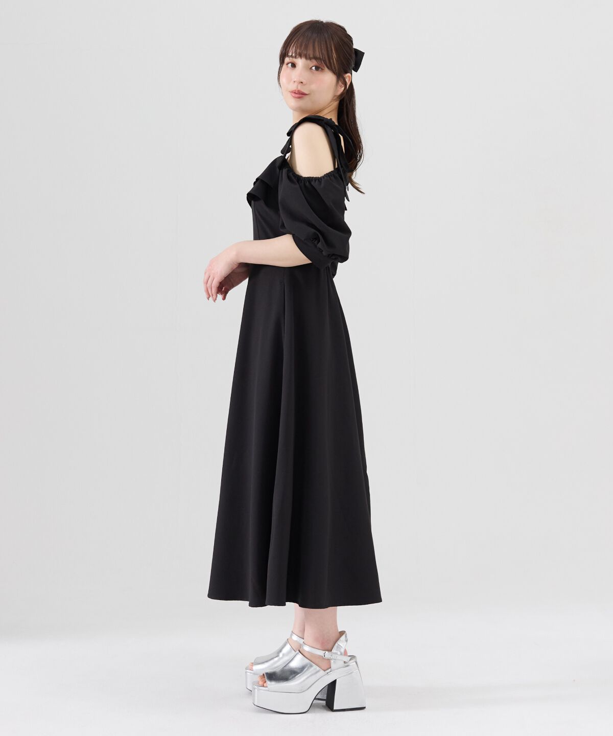 REDYAZEL「ショルダーリボンオフショルワンピース」|ワンピース|