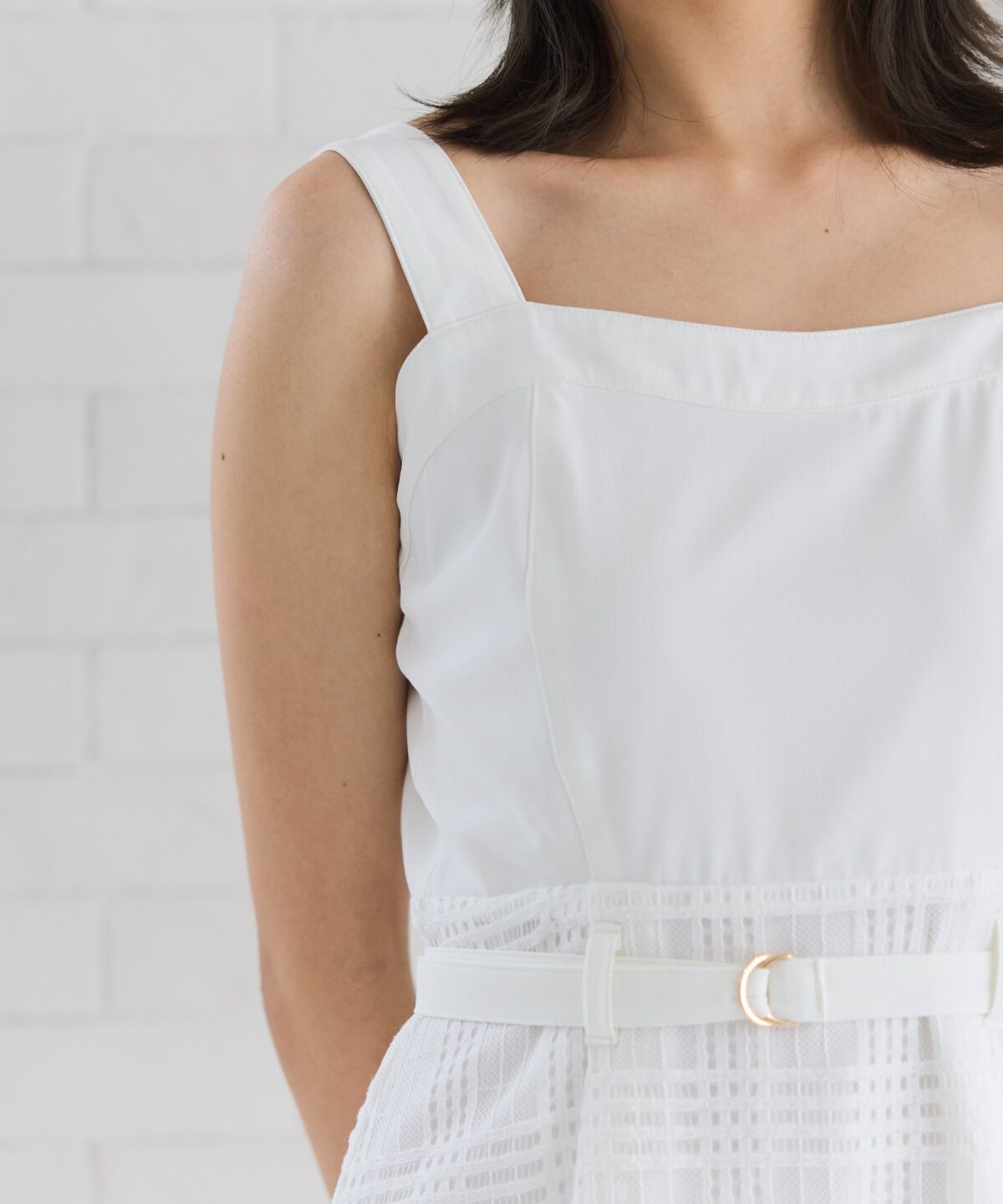 REDYAZEL「シアーチェックカーディガン＆ビスチェワンピースセット」|ワンピース|