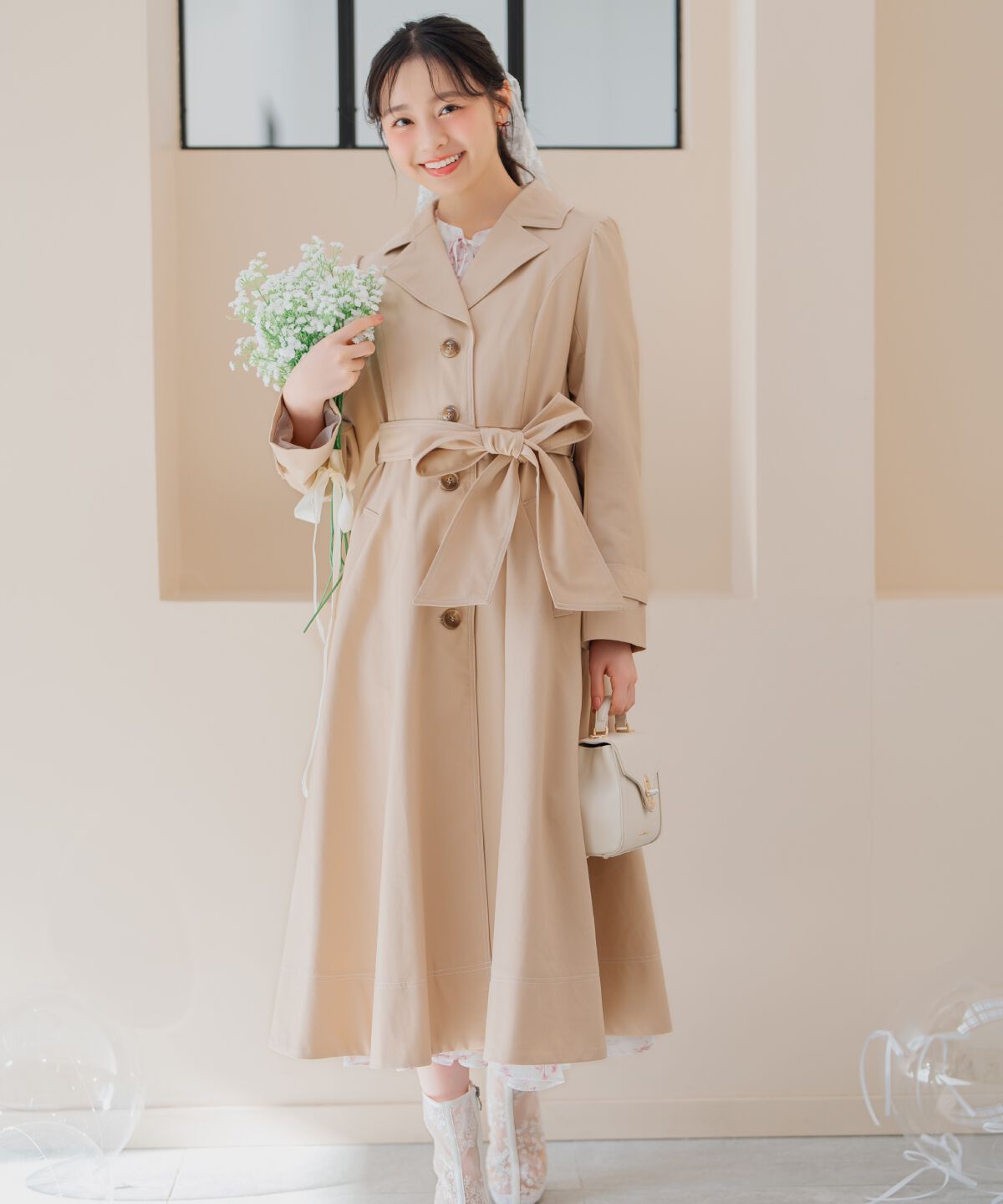 WILLSELECTION「シングルトレンチドレスコート」|トレンチコート|ベージュ