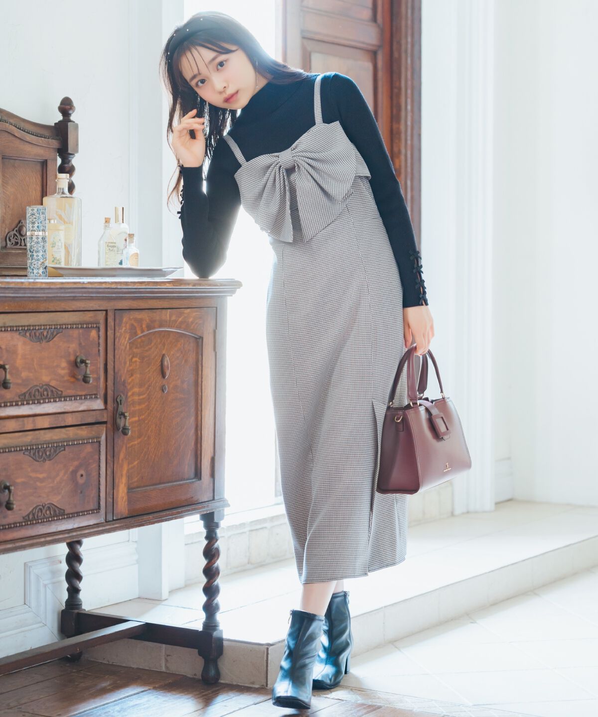 WILLSELECTION「ドレープリボンIラインワンピース」|ワンピース|