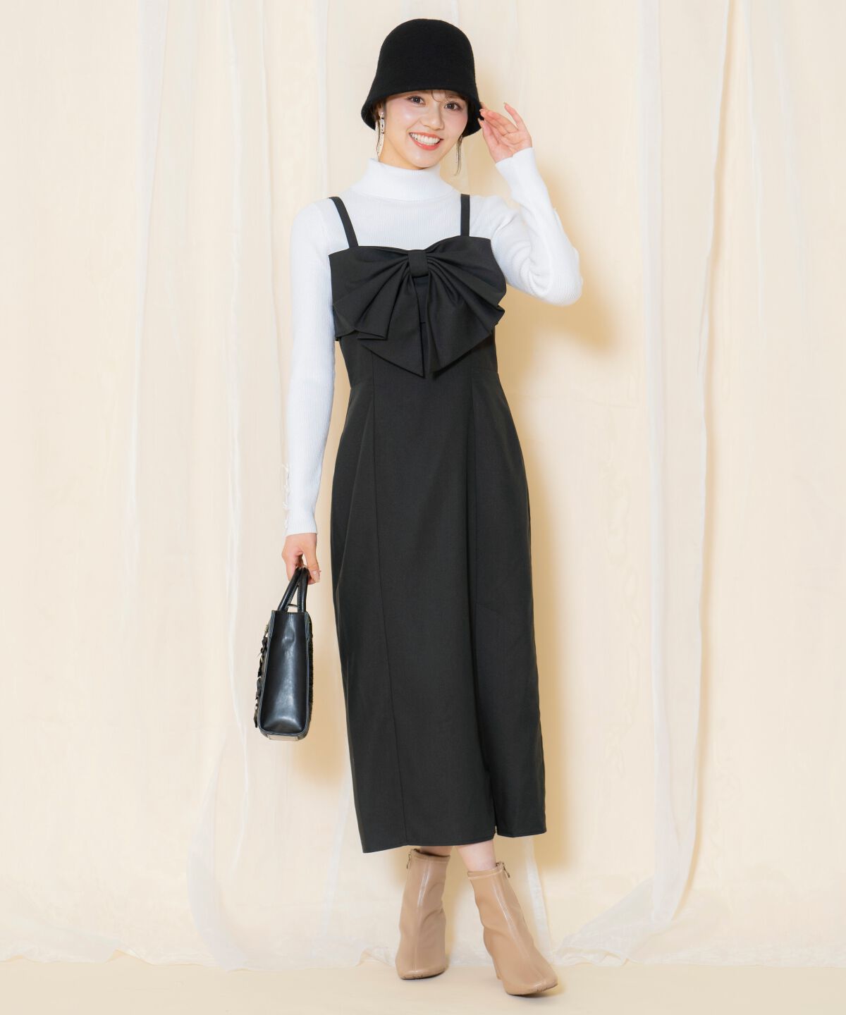 WILLSELECTION「ドレープリボンIラインワンピース」|ワンピース|