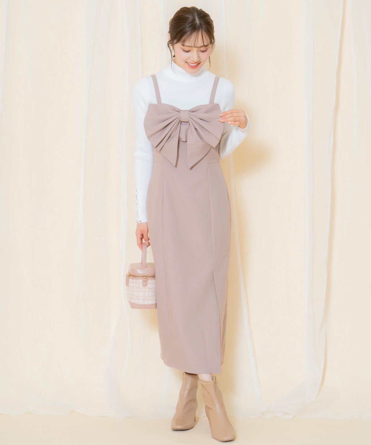 WILLSELECTION「ドレープリボンIラインワンピース」|ワンピース|