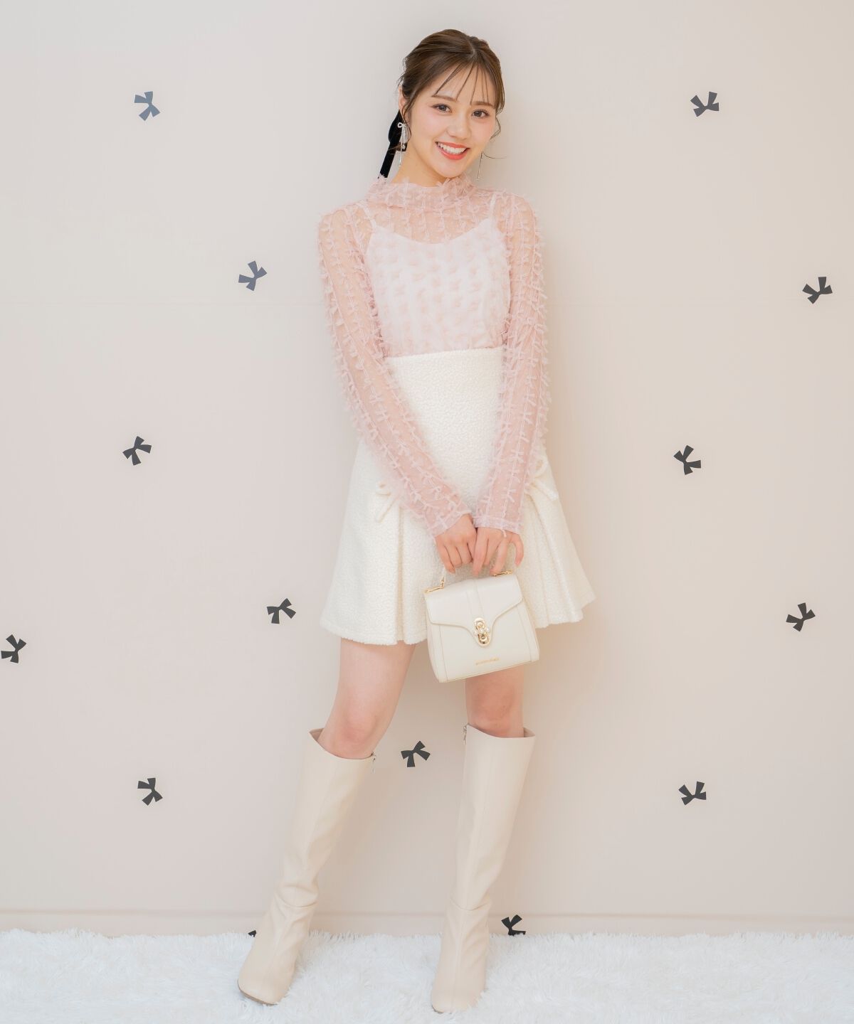 WILLSELECTION「ボックスタックボアミニスカート」|フレア|