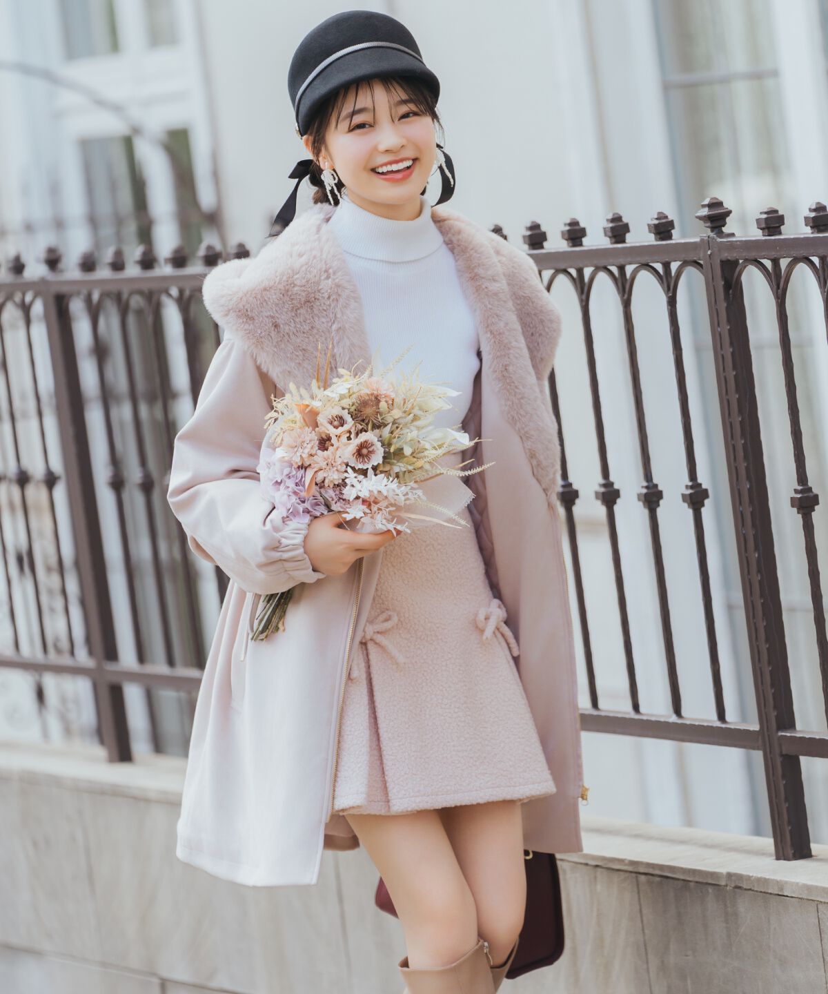 WILLSELECTION「ボックスタックボアミニスカート」|フレア|