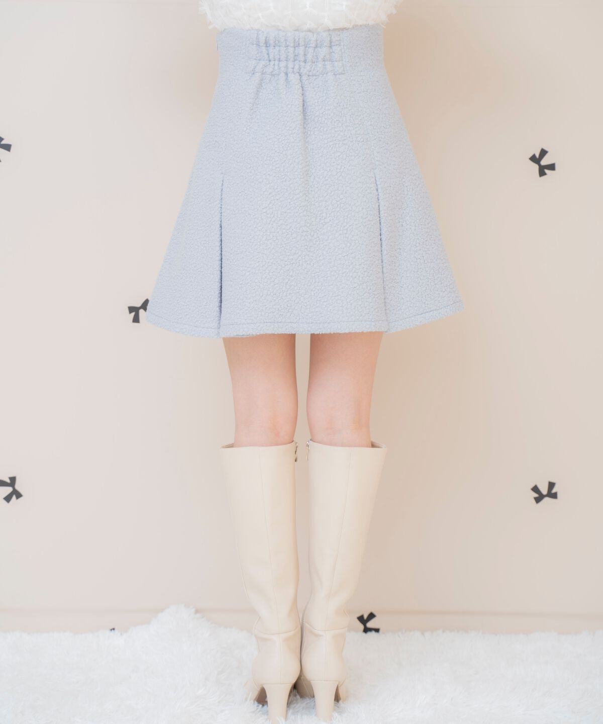 WILLSELECTION「ボックスタックボアミニスカート」|フレア|