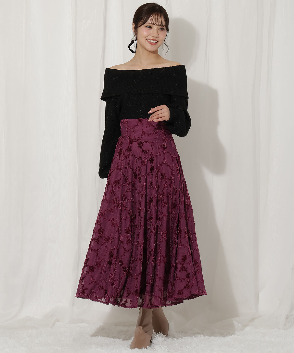 WILLSELECTION「ラメオフタートルニットプルオーバー」|ニット・セーター|