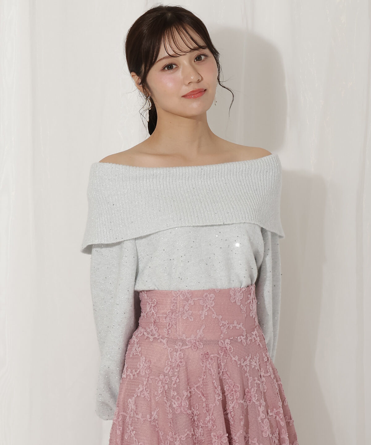 WILLSELECTION「ラメオフタートルニットプルオーバー」|ニット・セーター|