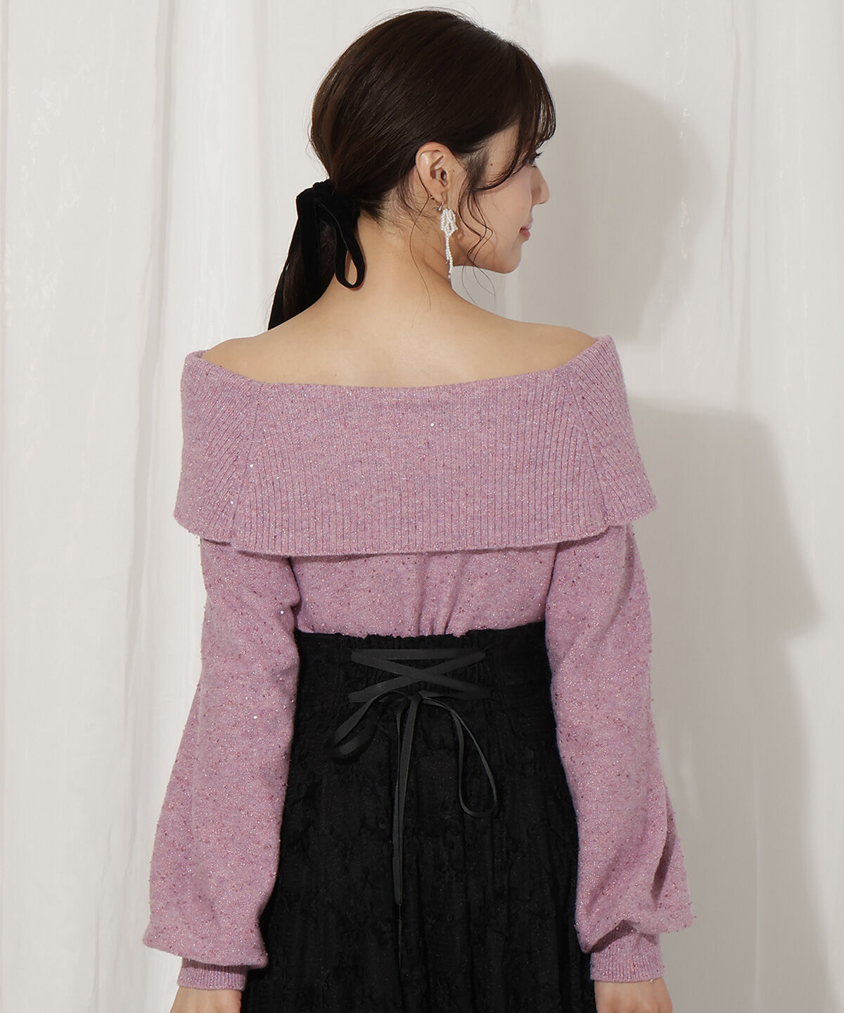 WILLSELECTION「ラメオフタートルニットプルオーバー」|ニット・セーター|