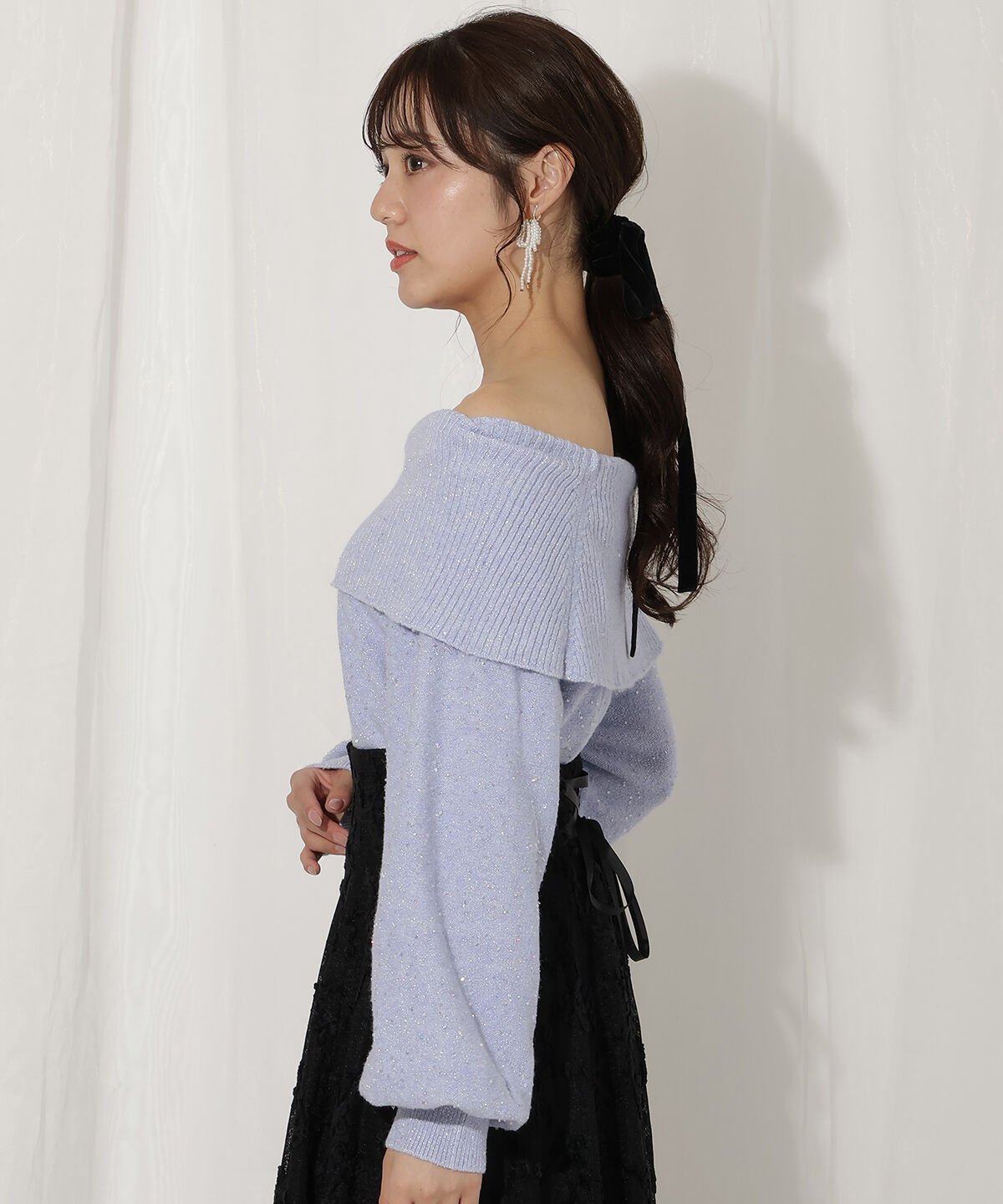 WILLSELECTION「ラメオフタートルニットプルオーバー」|ニット・セーター|