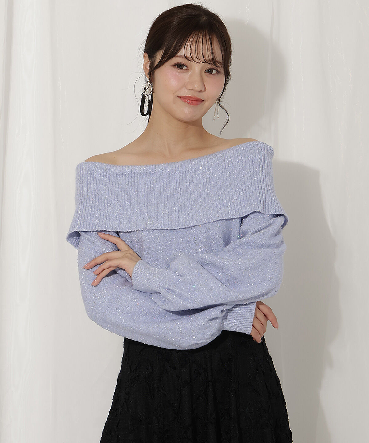 WILLSELECTION「ラメオフタートルニットプルオーバー」|ニット・セーター|